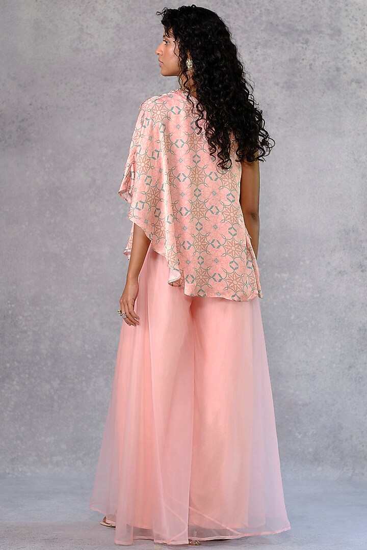 Pink Organza Flared Pant Set by Riraan By Rikita & Ratna at Pernia's Pop Up Shop