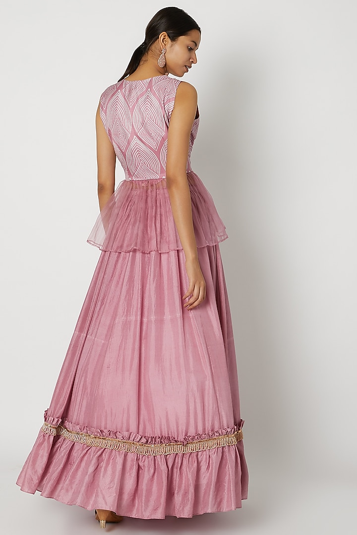 Pink Embroidered Jacket Wedding Lehenga Set by Riraan By Rikita & Ratna at Pernia's Pop Up Shop