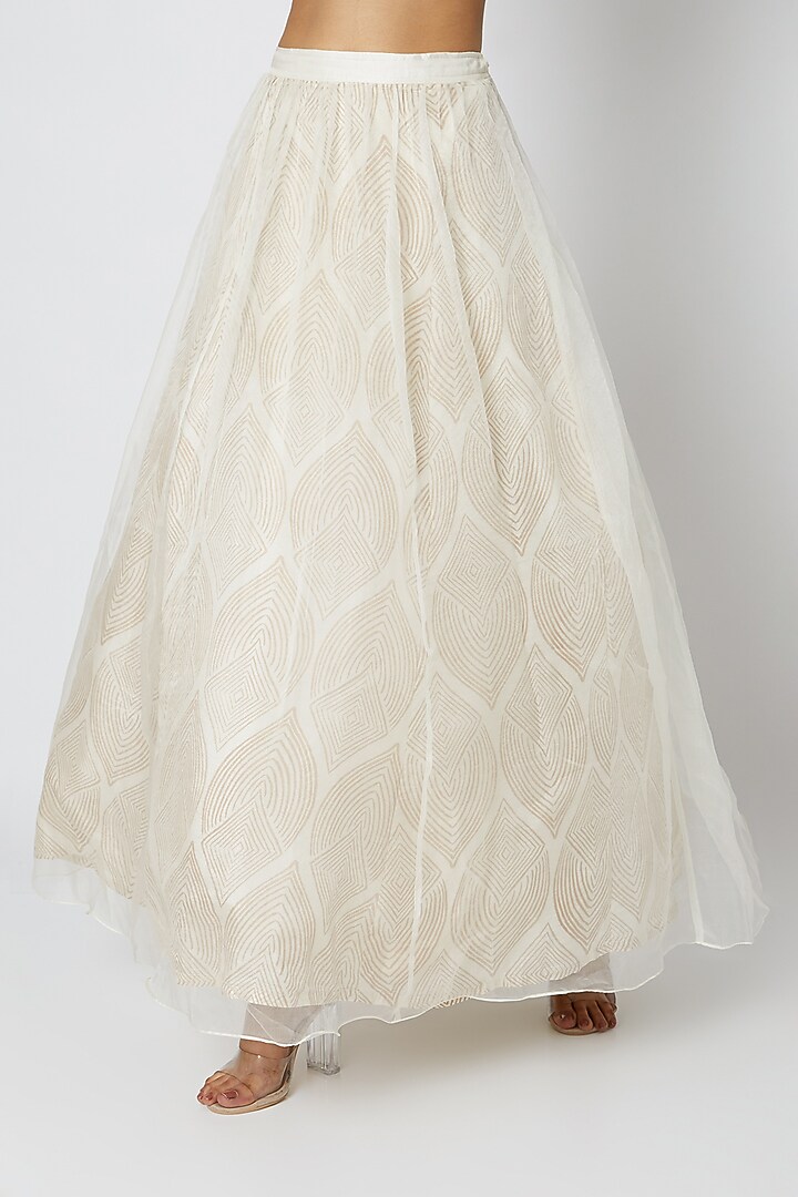 White Embroidered & Printed Wedding Lehenga Set by Riraan By Rikita & Ratna at Pernia's Pop Up Shop