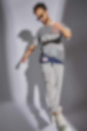 Grey Poly Tencel & Looper Knit Party Wear Shirt by RISING AMONG at Pernia's Pop Up Shop