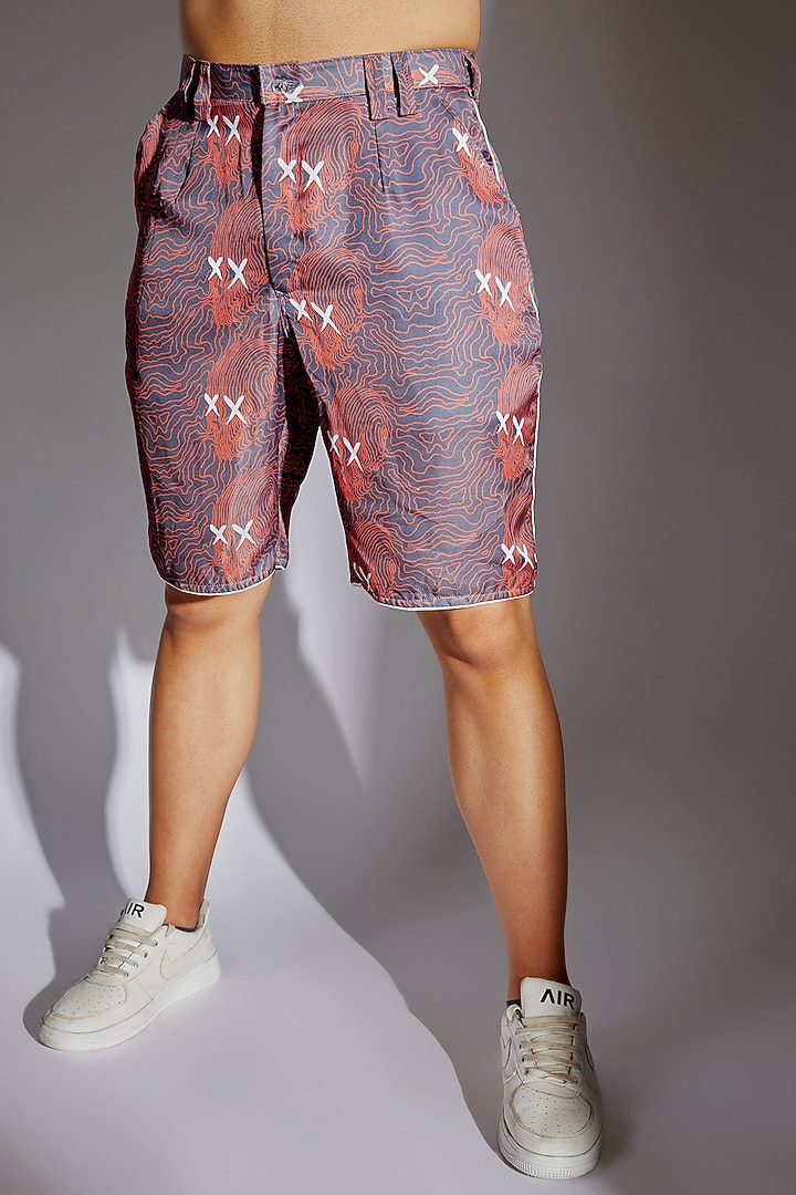 Multi-Colored Modal Satin Digital Printed Shorts by RISING AMONG at Pernia's Pop Up Shop