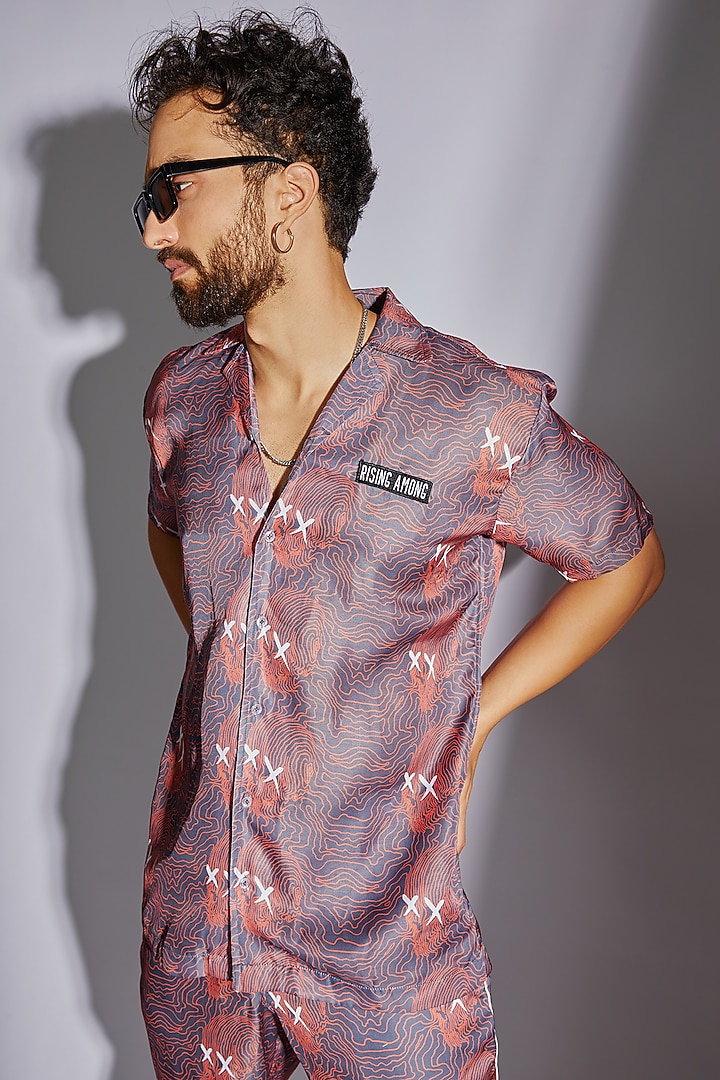 Multi-Colored Modal Satin Digital Printed Summer Shirt by RISING AMONG at Pernia's Pop Up Shop