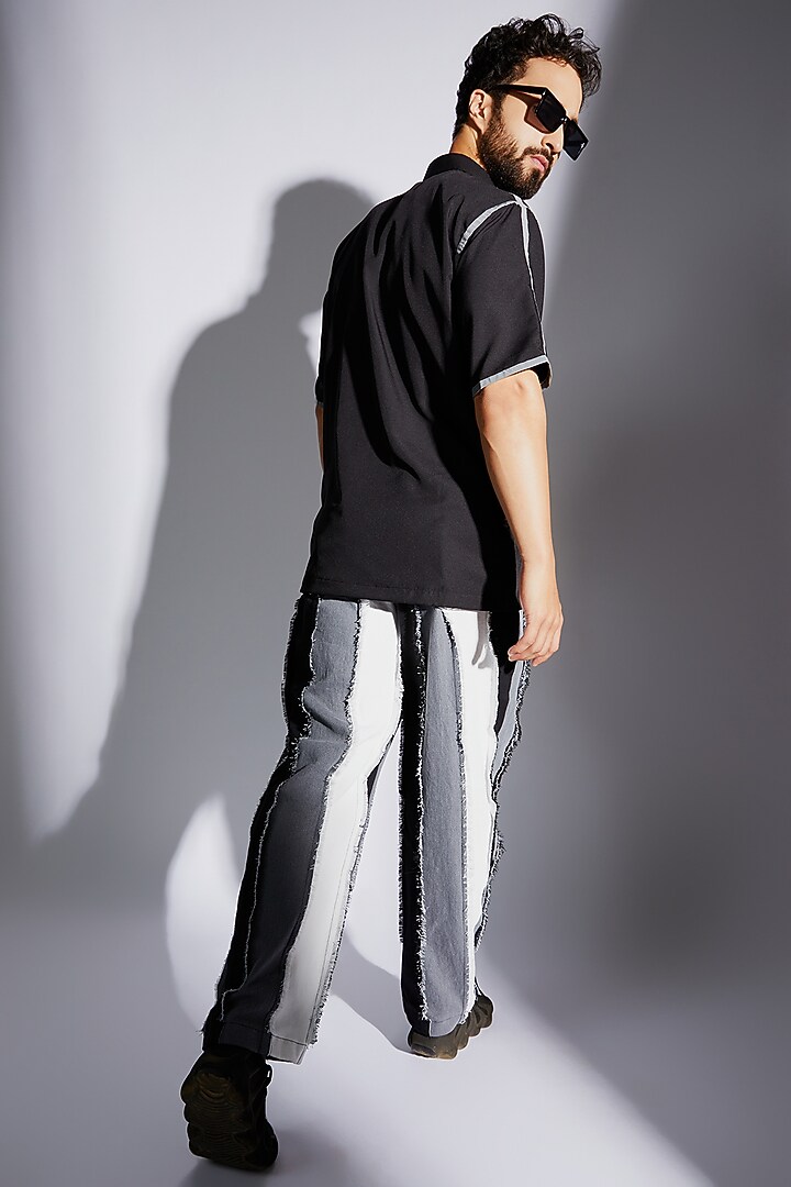 Black Poly Crepe Summer Shirt by RISING AMONG at Pernia's Pop Up Shop