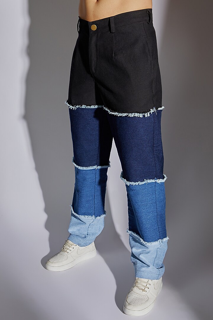 Blue Cotton Pants by RISING AMONG at Pernia's Pop Up Shop
