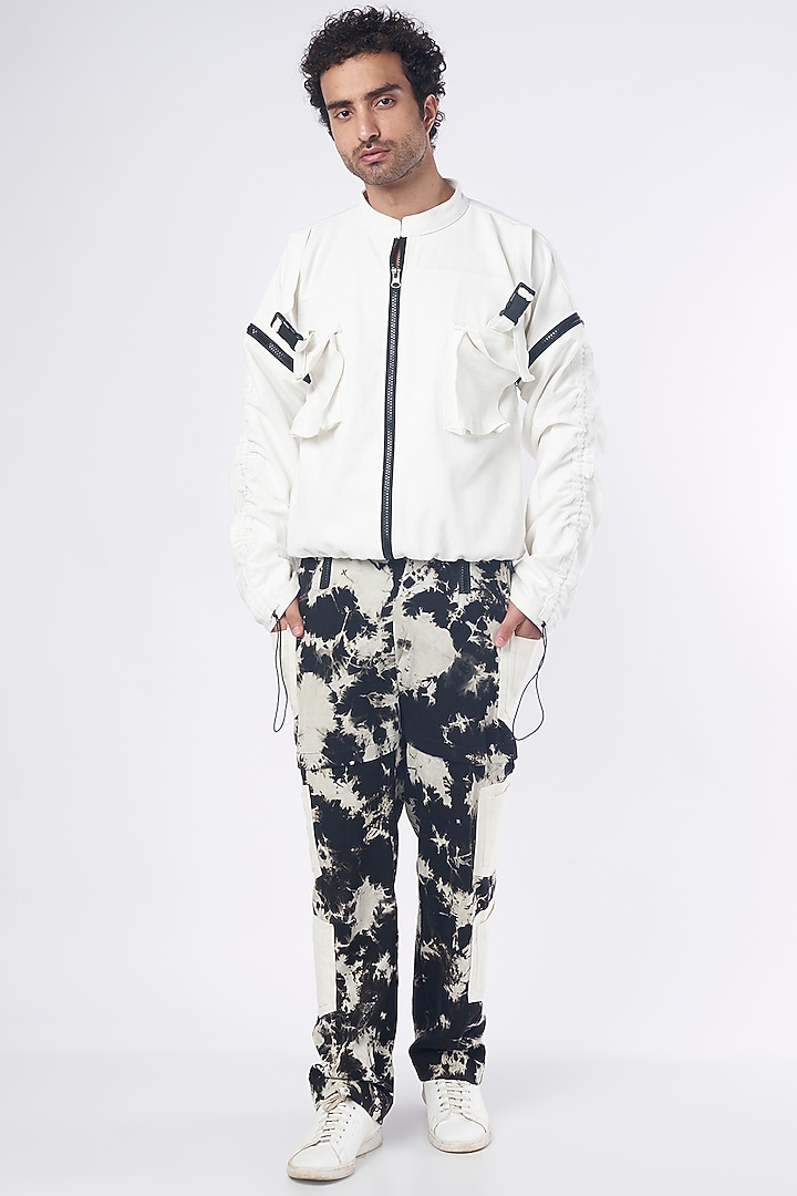 Black & White Cotton Denim Storm Pants by RISING AMONG at Pernia's Pop Up Shop