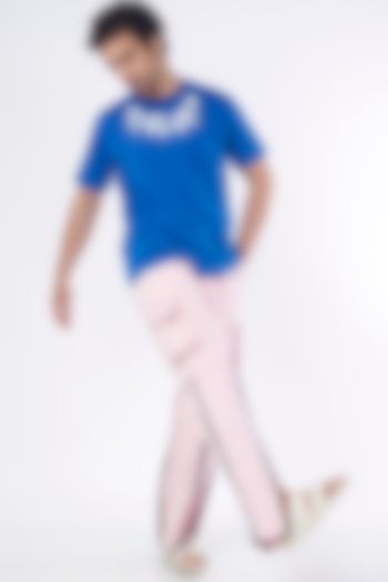 Blush Pink Cotton Denim Pants by RISING AMONG at Pernia's Pop Up Shop