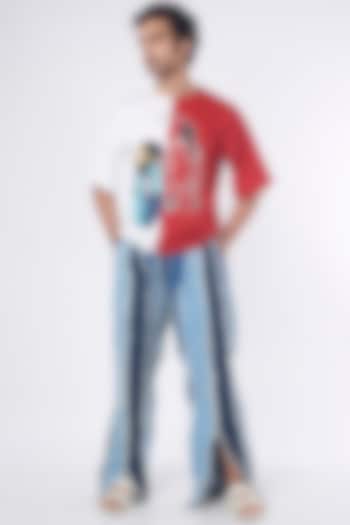 Blue Cotton Denim Pants by RISING AMONG at Pernia's Pop Up Shop