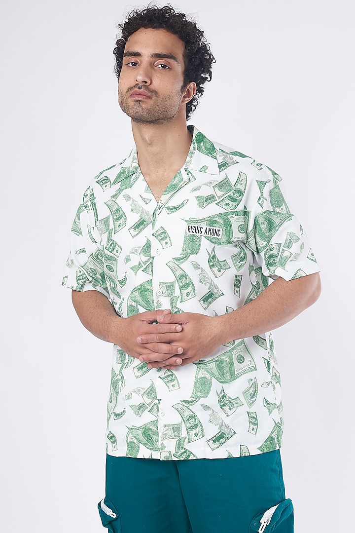 White Printed Summer Shirt by RISING AMONG at Pernia's Pop Up Shop
