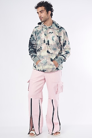 Grey Tie-Dye Hoodie by RISING AMONG