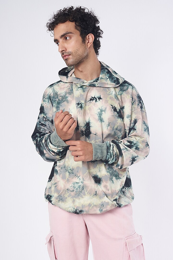 Grey Tie-Dye Hoodie by RISING AMONG at Pernia's Pop Up Shop