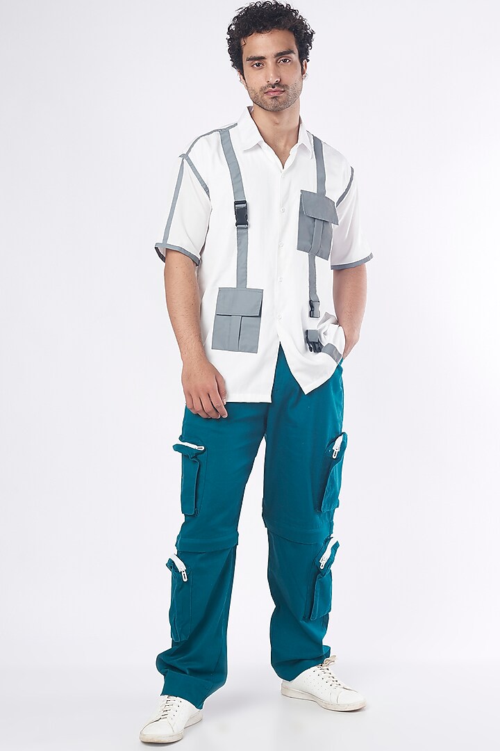 White Poly Crepe Summer Shirt by RISING AMONG at Pernia's Pop Up Shop