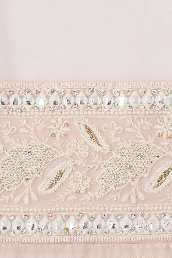 Blush Pink Party Wear Saree Set In Georgette by NARMADESHWARI at Pernia's Pop Up Shop