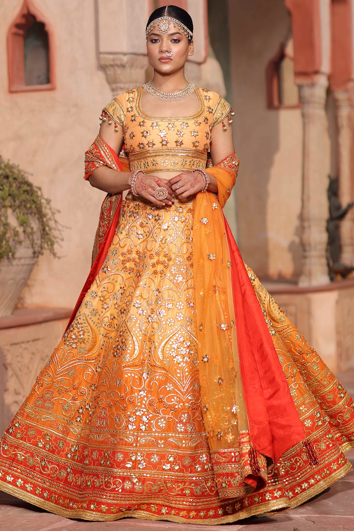 Rust Orange Color Wedding Lehenga NURJAHAN – Panache Haute Couture