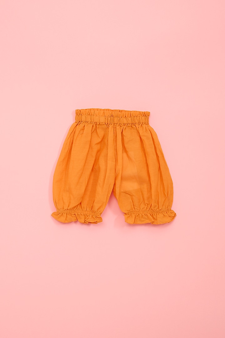 Orange Cotton & Kota Tara Work Kurta Set For Girls by Ritu n Usha at Pernia's Pop Up Shop
