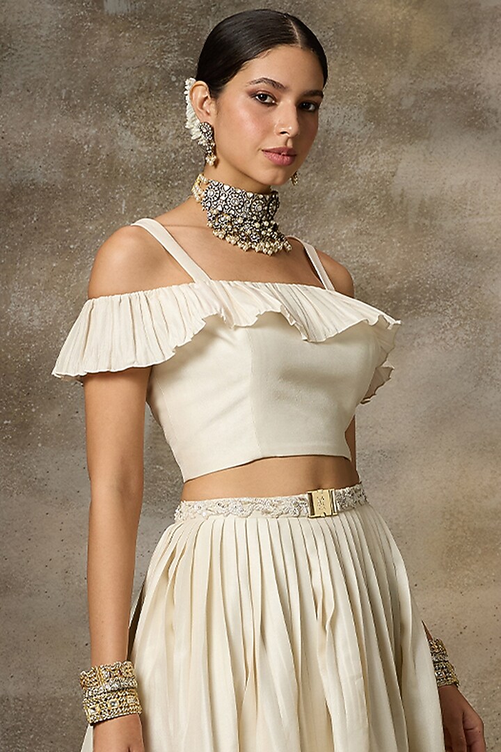 Ivory Silk Lehenga Set by Rivaar by rocky star at Pernia's Pop Up Shop