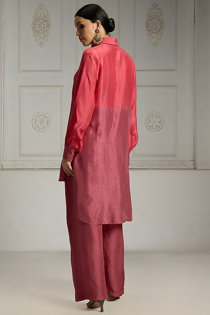 Bright Pink & Onion Pink Color-Blocked Tunic Set by Rivaar by rocky star at Pernia's Pop Up Shop