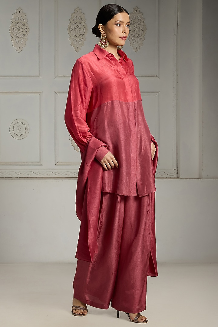 Bright Pink & Onion Pink Color-Blocked Tunic Set by Rivaar by rocky star at Pernia's Pop Up Shop