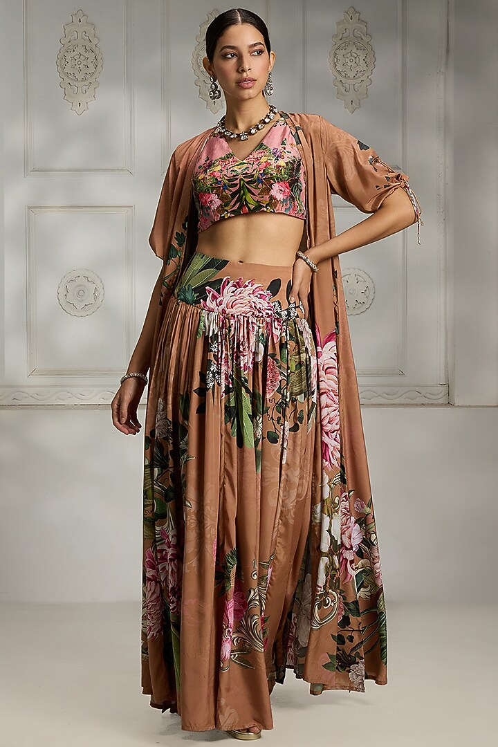 Rust Crepe Cape Set by Rivaar by rocky star at Pernia's Pop Up Shop