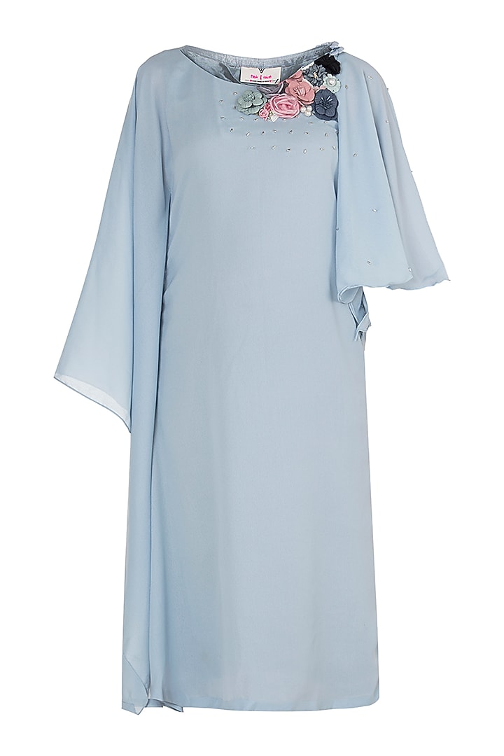 Baby Blue Embroidered Vacation Dress by Rishi & Vibhuti at Pernia's Pop Up Shop