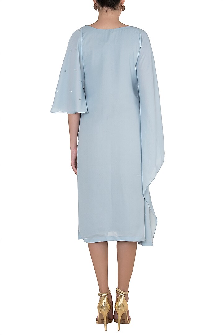 Baby Blue Embroidered Vacation Dress by Rishi & Vibhuti at Pernia's Pop Up Shop