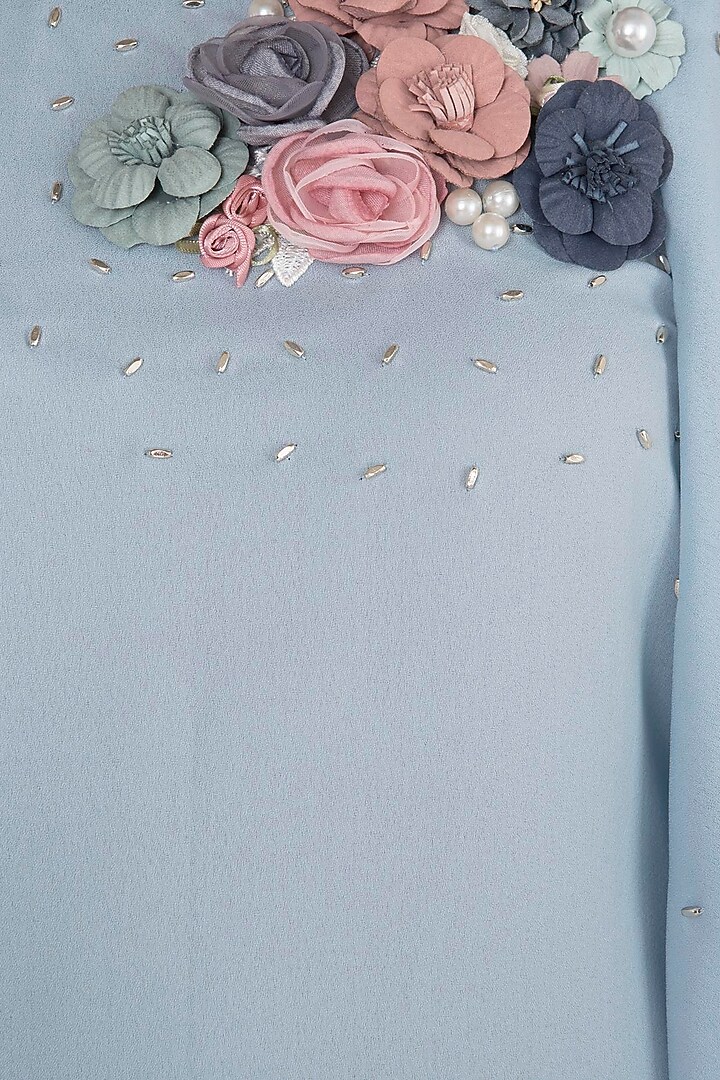Baby Blue Embroidered Vacation Dress by Rishi & Vibhuti at Pernia's Pop Up Shop