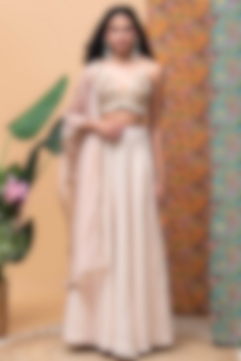 Rose Gold Cotton Wedding Lehenga Set by Rishi & Vibhuti at Pernia's Pop Up Shop