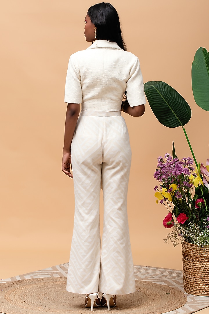 Ivory Jute Wrap Jacket Set by Rishi & Vibhuti at Pernia's Pop Up Shop