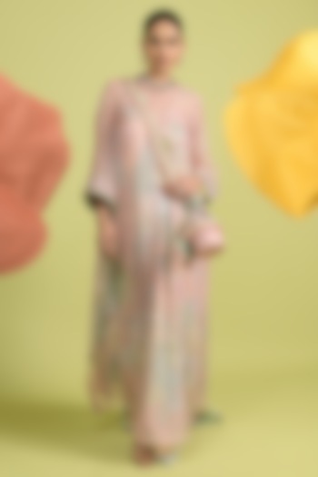 Dusty Pink Sequins Organza Embellished Kurta With Inner by Rishi & Vibhuti at Pernia's Pop Up Shop