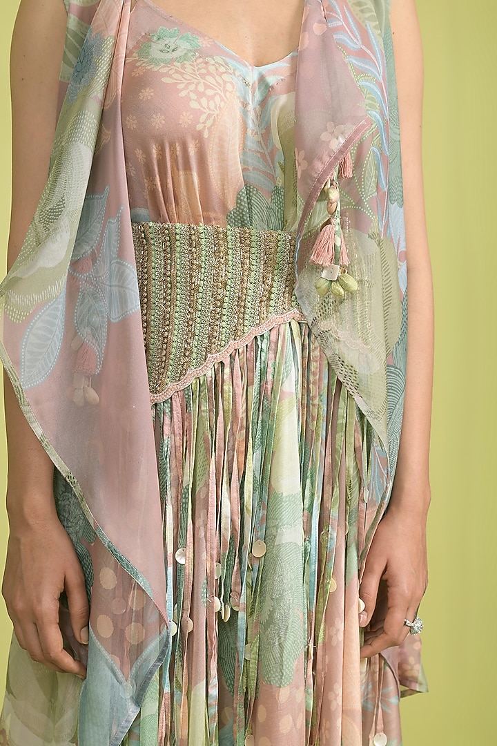 Dusty Pink Organza & Soft Spun Muslin Jacket Cocktail Dress by Rishi & Vibhuti at Pernia's Pop Up Shop