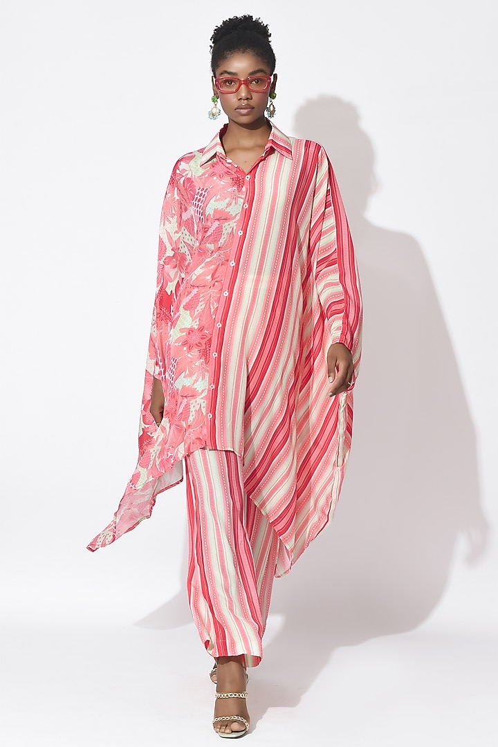 Mint Green & Dusty Rose Crepe Co-Ord Set by Rishi & Vibhuti at Pernia's Pop Up Shop