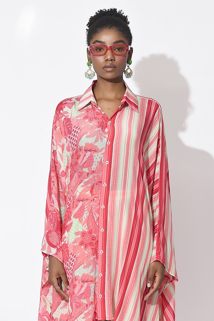 Mint Green & Dusty Rose Crepe Co-Ord Set by Rishi & Vibhuti at Pernia's Pop Up Shop
