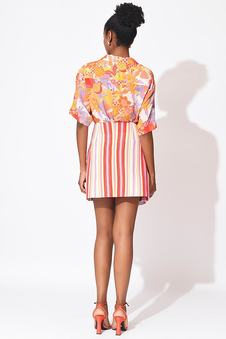 Lavender & Orange Crepe Co-Ord Set by Rishi & Vibhuti at Pernia's Pop Up Shop