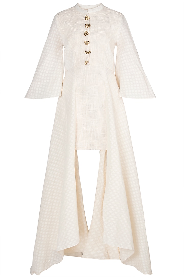 Ivory Panelled Tunic by A-Sha By Rishi & Vibhuti