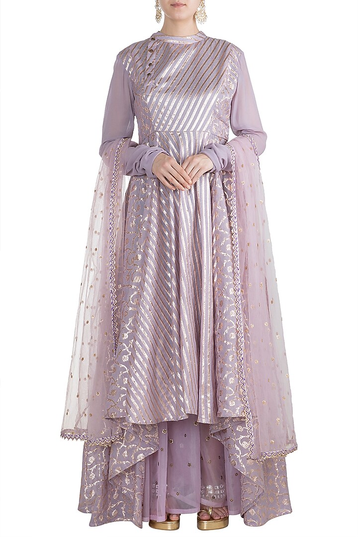 Lavender Mastani Party Wear Anarkali Set by Rishi & Vibhuti at Pernia's Pop Up Shop