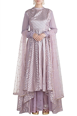 Lavender Mastani Anarkali Set by Rishi & Vibhuti