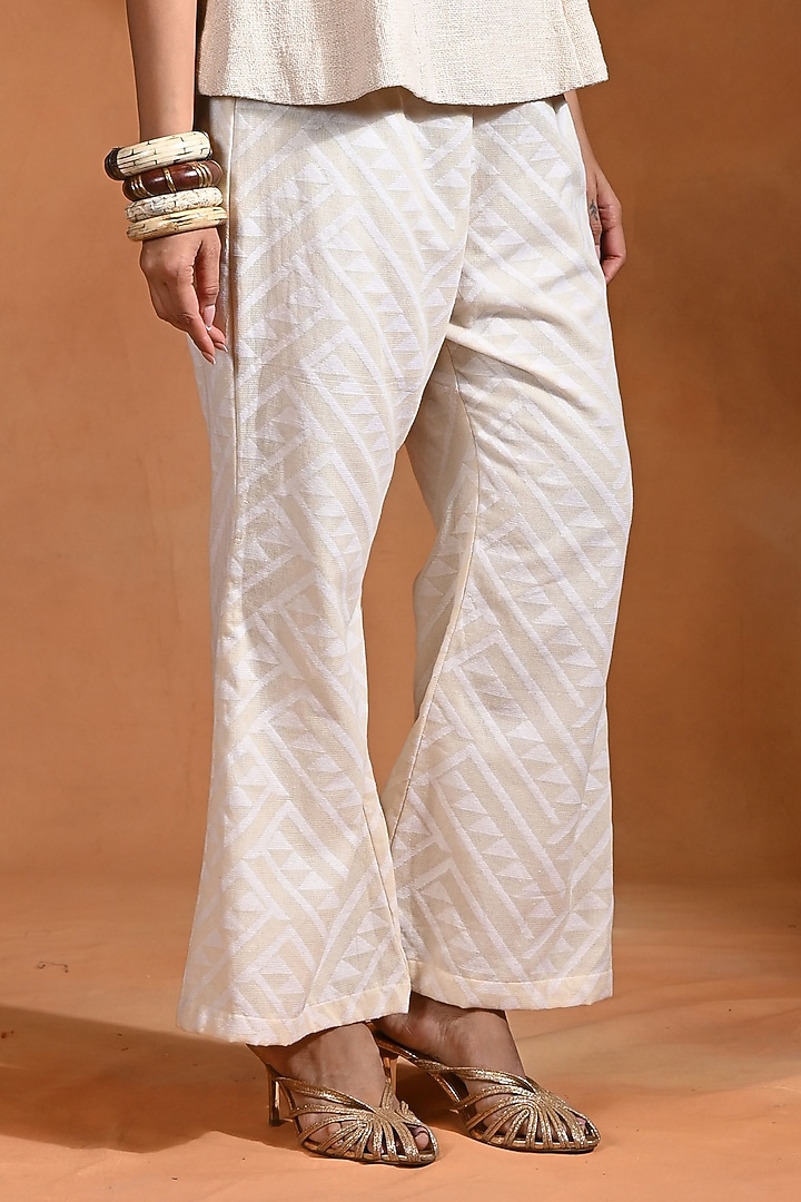 Ivory Cotton Jacquard Co-Ord Set by Rishi & Vibhuti at Pernia's Pop Up Shop
