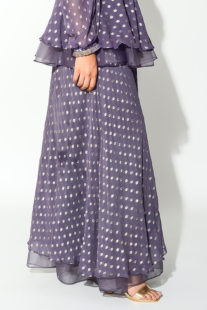 Mauve Organza Embroidered Pant Set by Rishi & Vibhuti at Pernia's Pop Up Shop