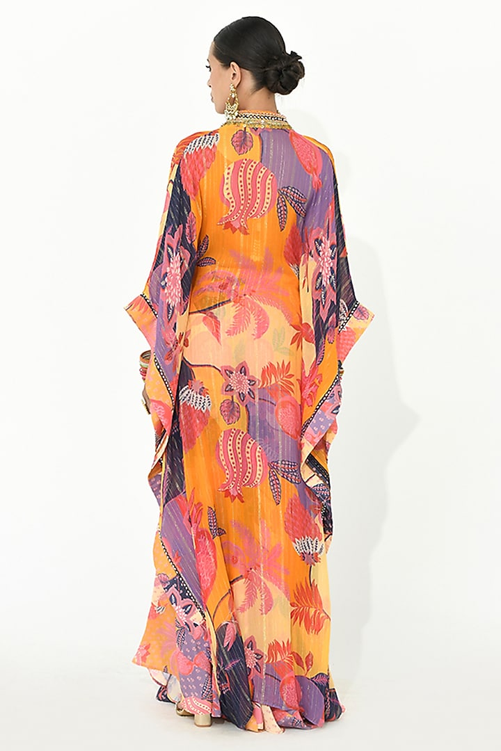 Multi-Colored Crepe Kaftan Set by Rishi & Vibhuti at Pernia's Pop Up Shop