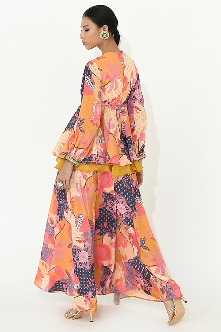 Multi-Colored Crepe & Organza Party Wear Sharara Set by Rishi & Vibhuti at Pernia's Pop Up Shop