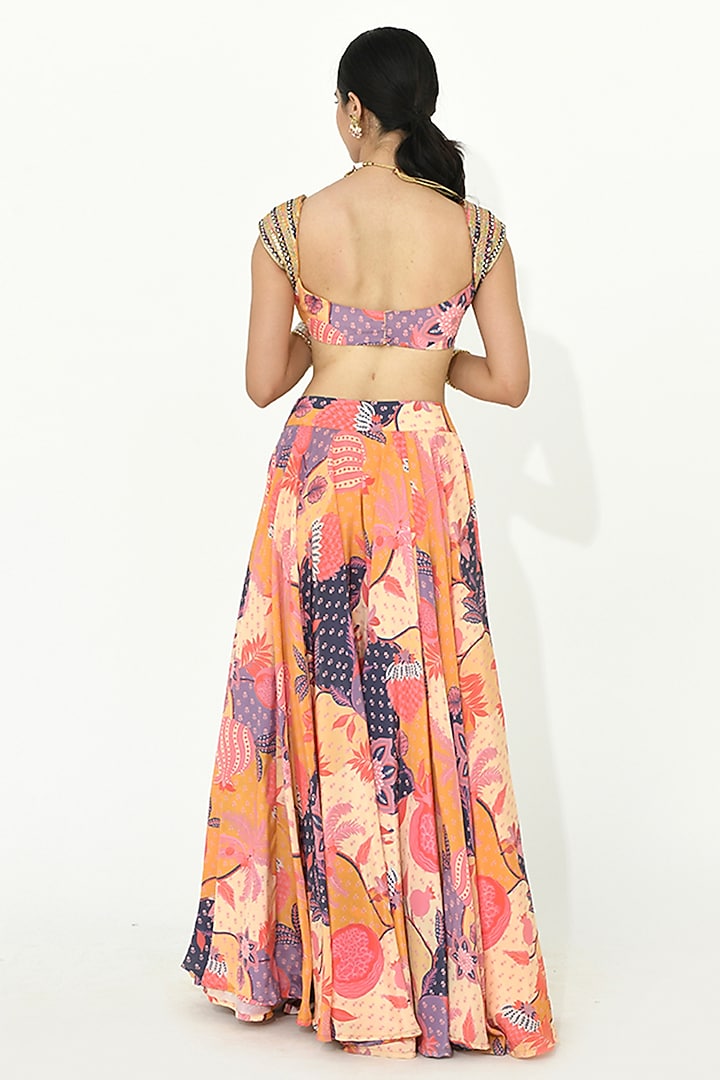 Buttercup Yellow Organza & Crepe Embroidered Wedding Lehenga Set by Rishi & Vibhuti at Pernia's Pop Up Shop