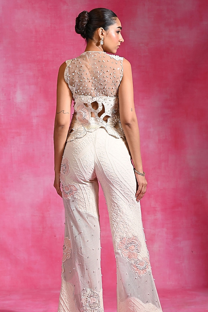 Ebony Ivory Jute & Muslin Patchwork Co-Ord Set by Rishi & Vibhuti at Pernia's Pop Up Shop