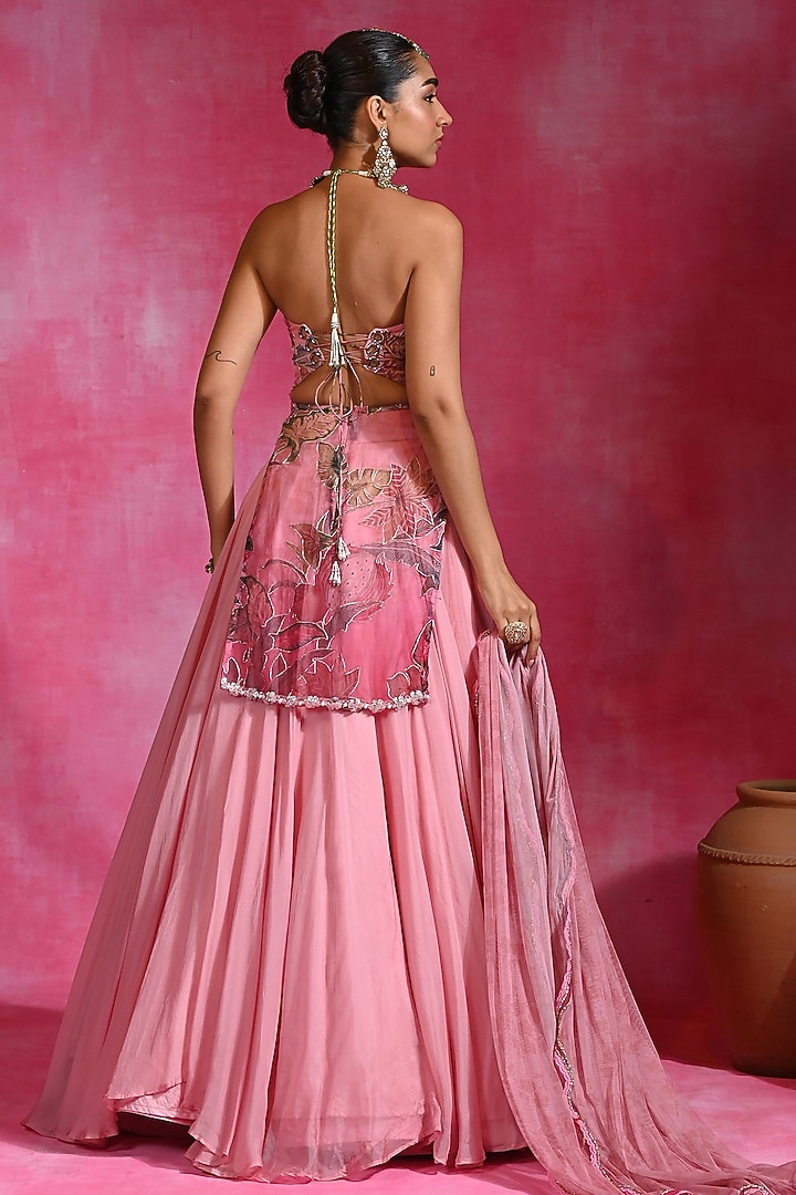 Sugar Pink Organza & Net Wedding Lehenga Set by Rishi & Vibhuti at Pernia's Pop Up Shop
