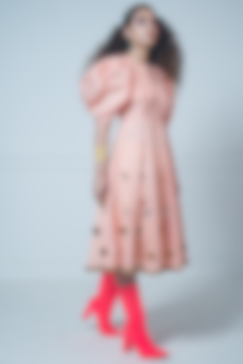 Pink Embellished Vacation Dress by Rishi & Vibhuti at Pernia's Pop Up Shop