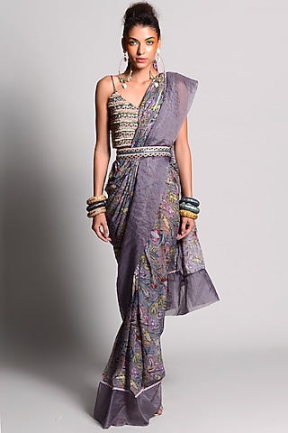 Jupiter Tropical Printed Saree by Rishi & Vibhuti