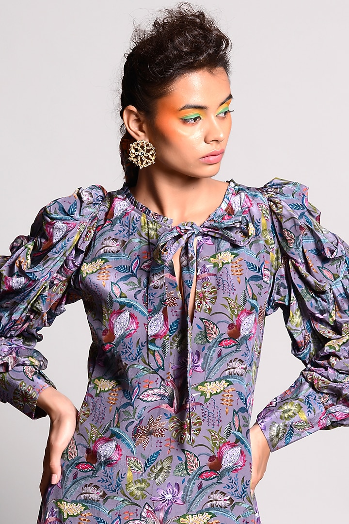 Jupiter Tropical Printed Smocked Vacation Dress by Rishi & Vibhuti at Pernia's Pop Up Shop