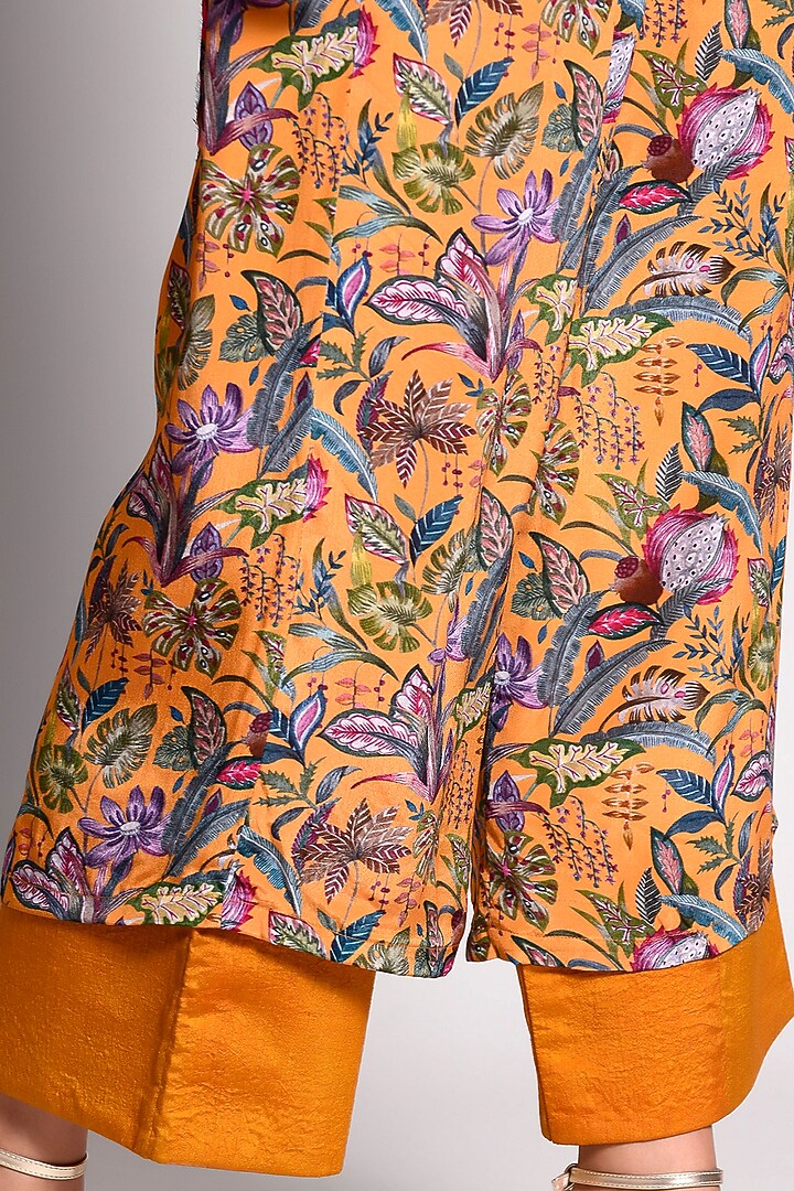 Ochre Tropical Printed Pant Set by Rishi & Vibhuti at Pernia's Pop Up Shop