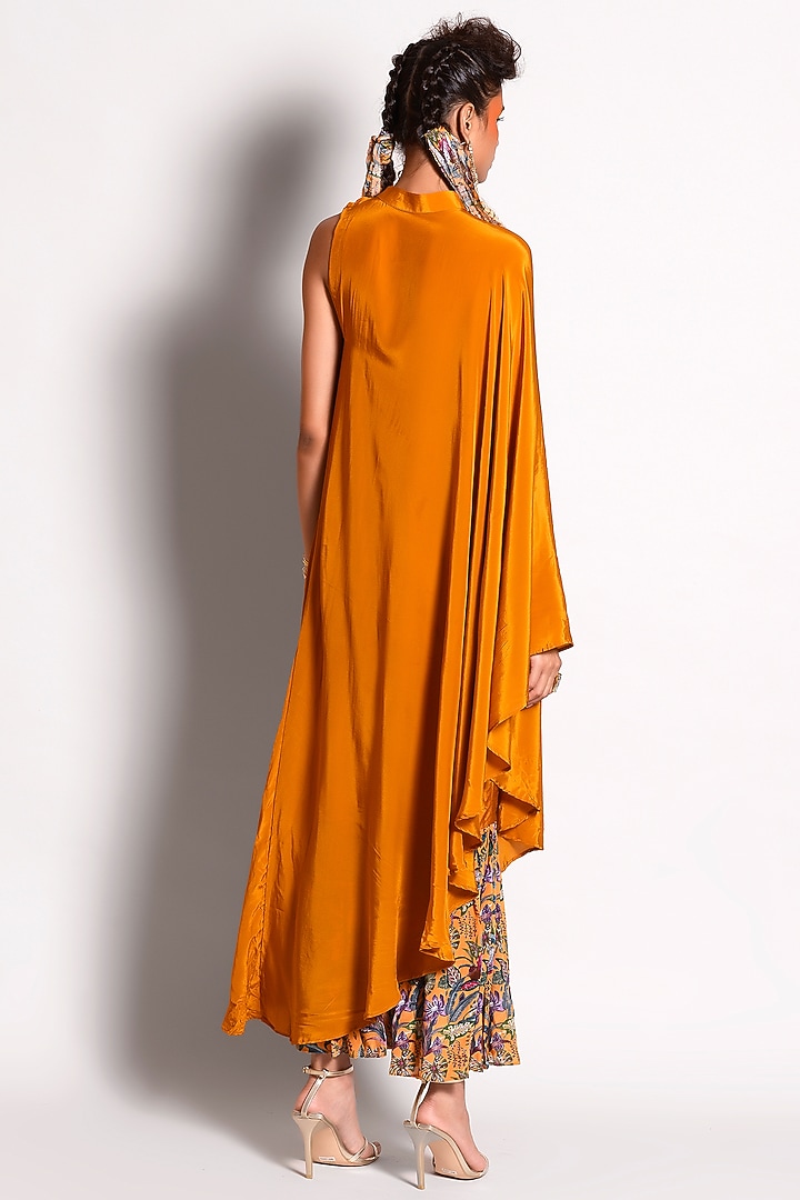 Ochre Pant Set With Tropical Print by Rishi & Vibhuti at Pernia's Pop Up Shop