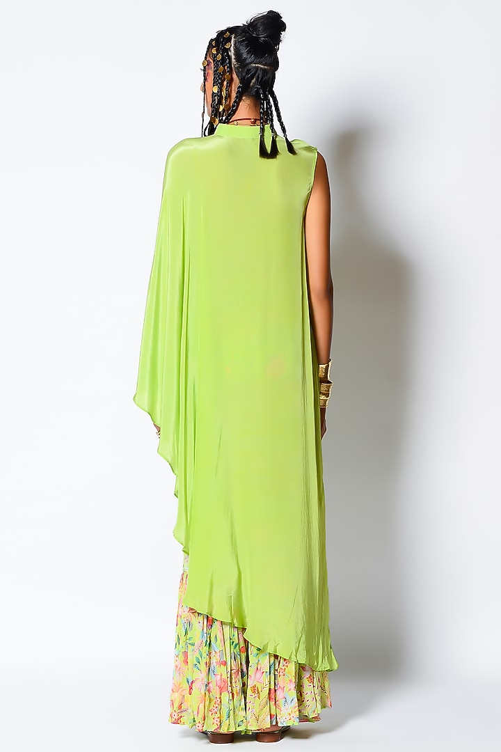 Mint Crepe Floral Printed Pant Set by Rishi & Vibhuti at Pernia's Pop Up Shop