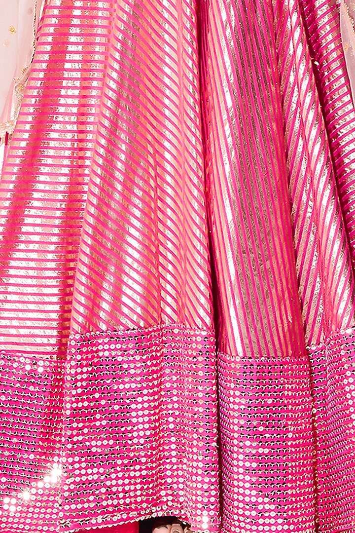 Hot Pink Embroidered Wedding Lehenga Set by Rishi & Vibhuti at Pernia's Pop Up Shop
