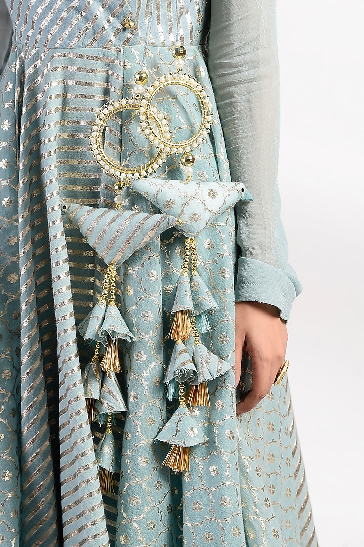 Leaf Green Wedding Anarkali Set by Rishi & Vibhuti at Pernia's Pop Up Shop